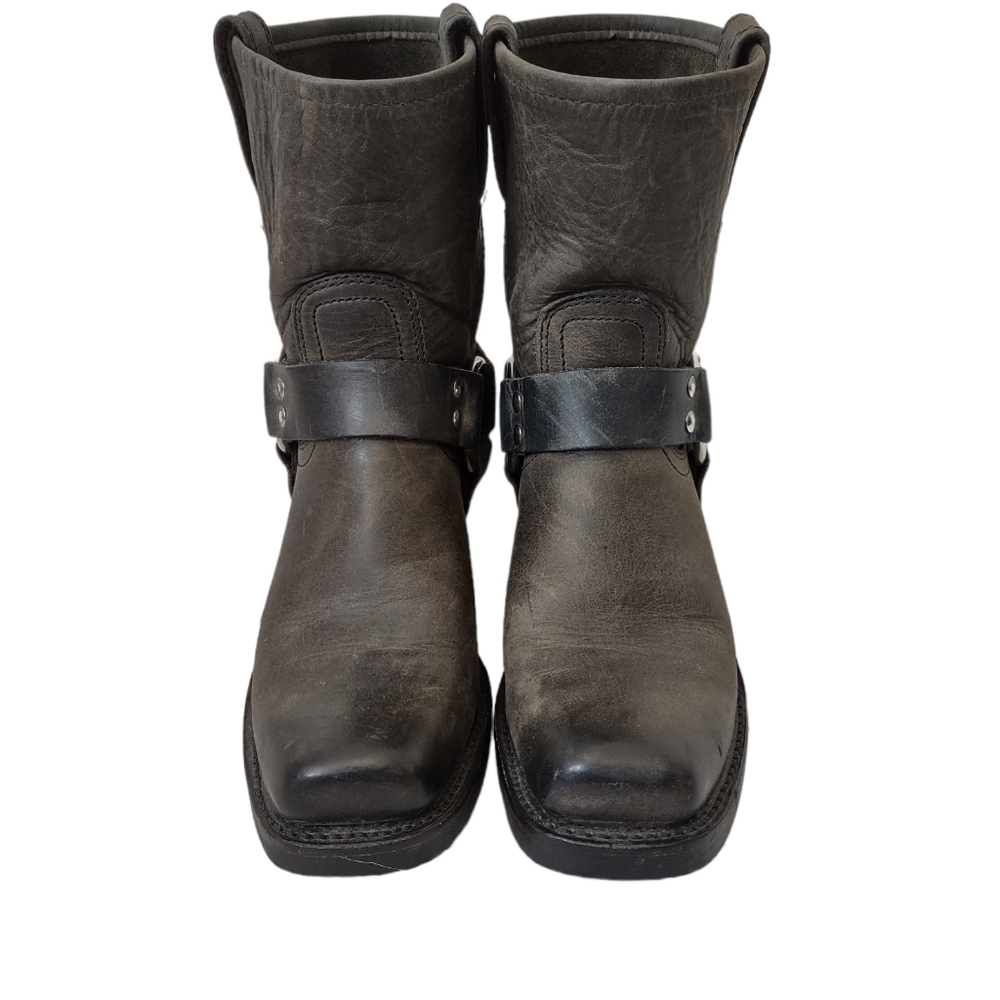 Frye 8R size 6 harness boots black brown gray